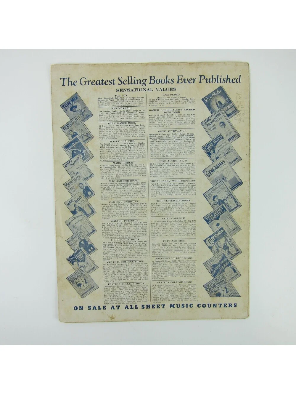 Sheet Music Red River Valley Western Film Cowboy Gene Autry Vintage 1935